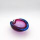 Pocket Glass Murano Flavio Poli Sommerso Fuchsia Blue 17cm