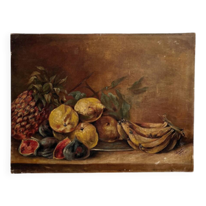 Peinture ancienne huile - aux