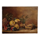 Peinture ancienne huile sur toile nature morte aux fruits exotiques