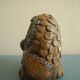 Ancienne sculpture chouette céramique terre cuite old ceramic owl statuette