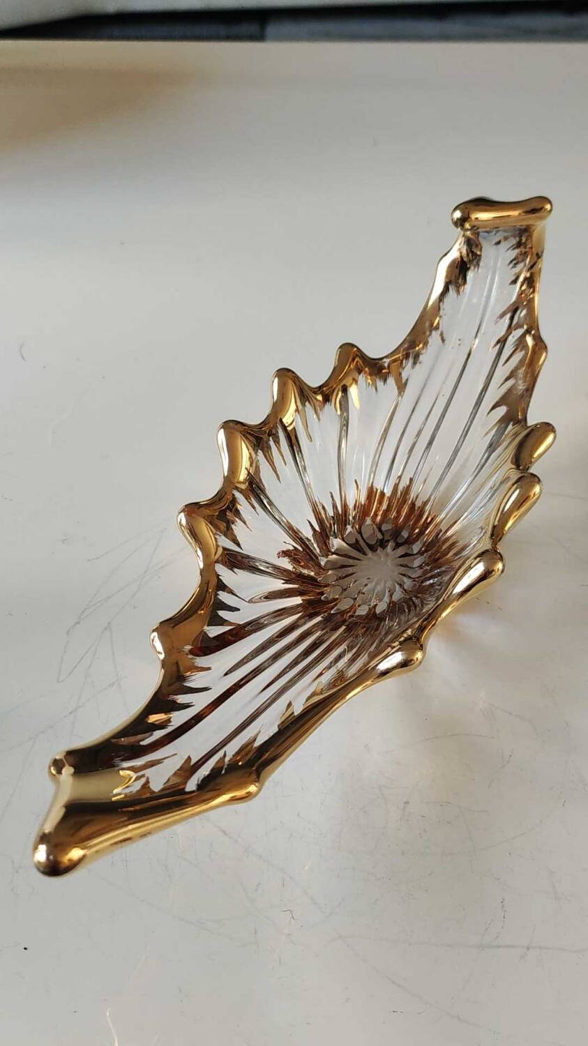 Empty Pocket/Decorative Bowl/Royal Bayel Crystal. 18k gold highlights.