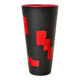 Large modernist vase signed Elchinger, red and black, c.1950 – 37 cm