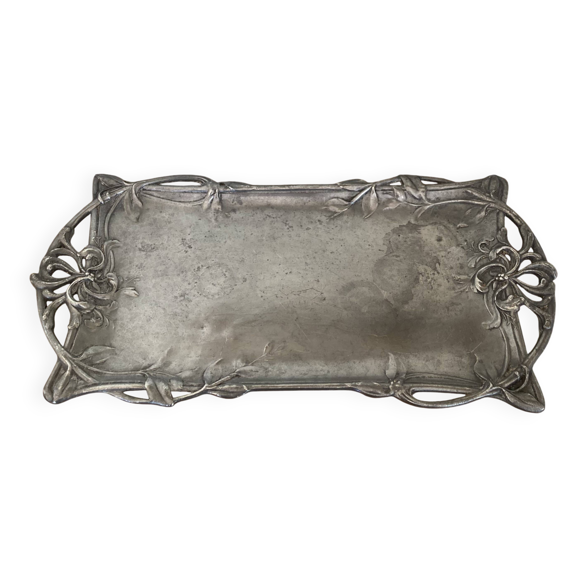 Gallia art nouveau empty pocket tray with honeysuckle motif