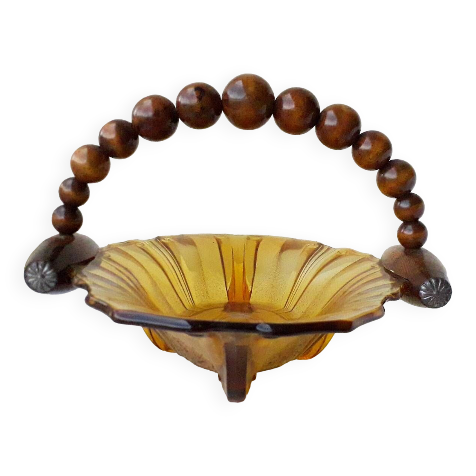 Plat en verre et bois