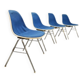 4 chaises DSX vintage en fibre de verre Vitra Eames Herman Miller