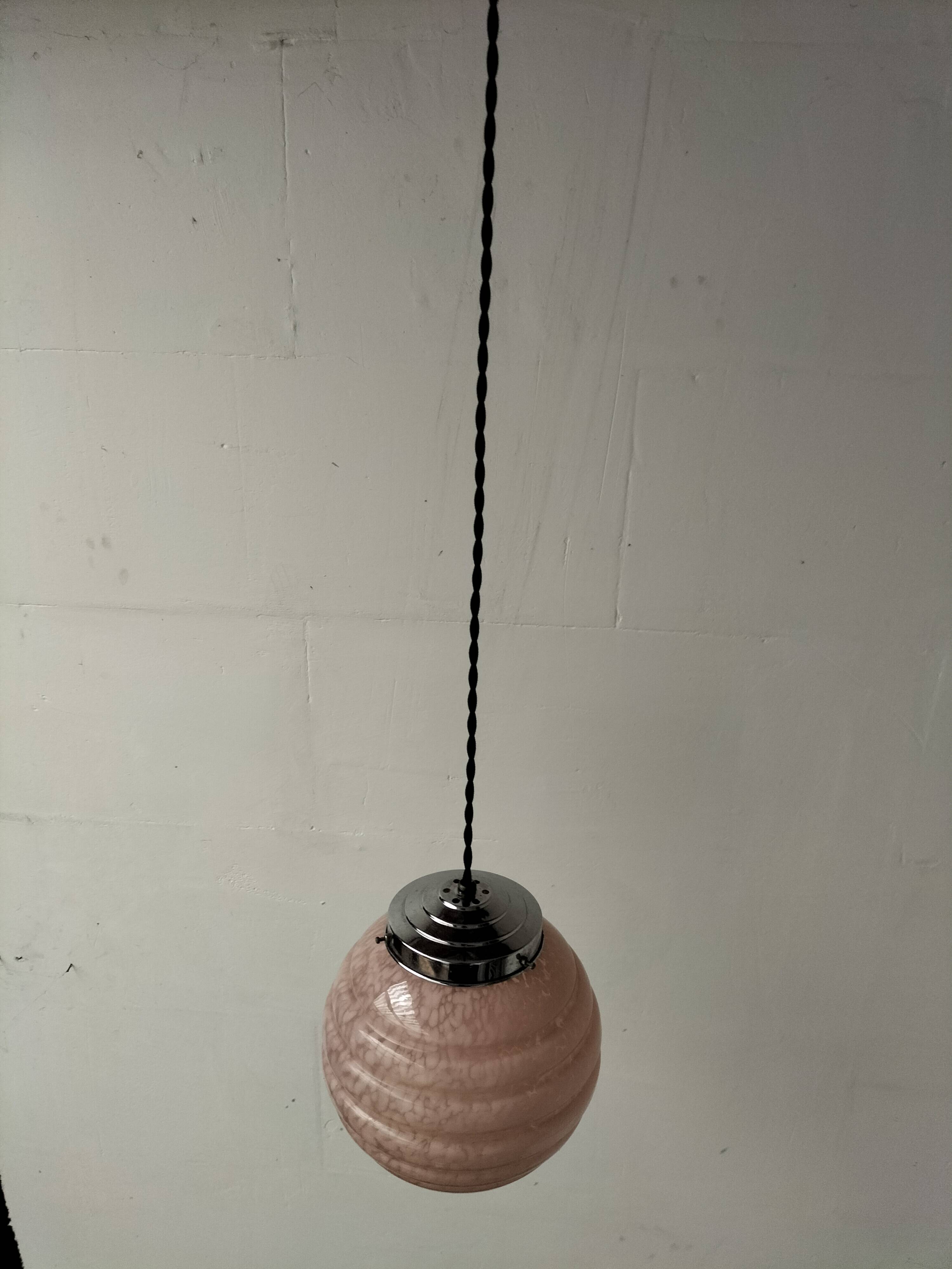 pink opaline pendant light