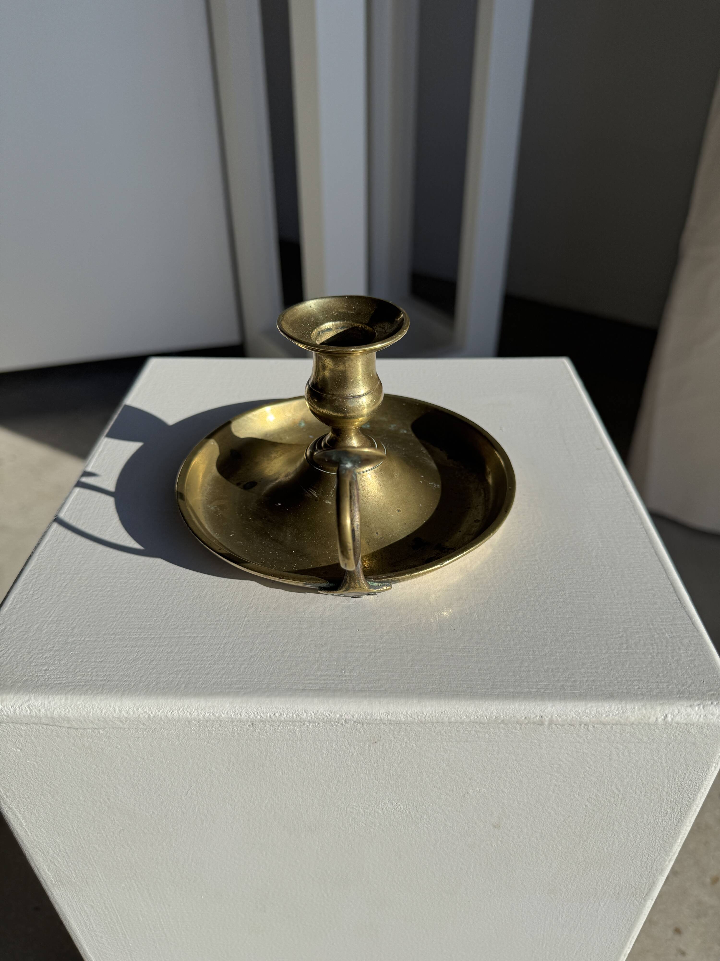 Antique gold hand candlestick H8 D14