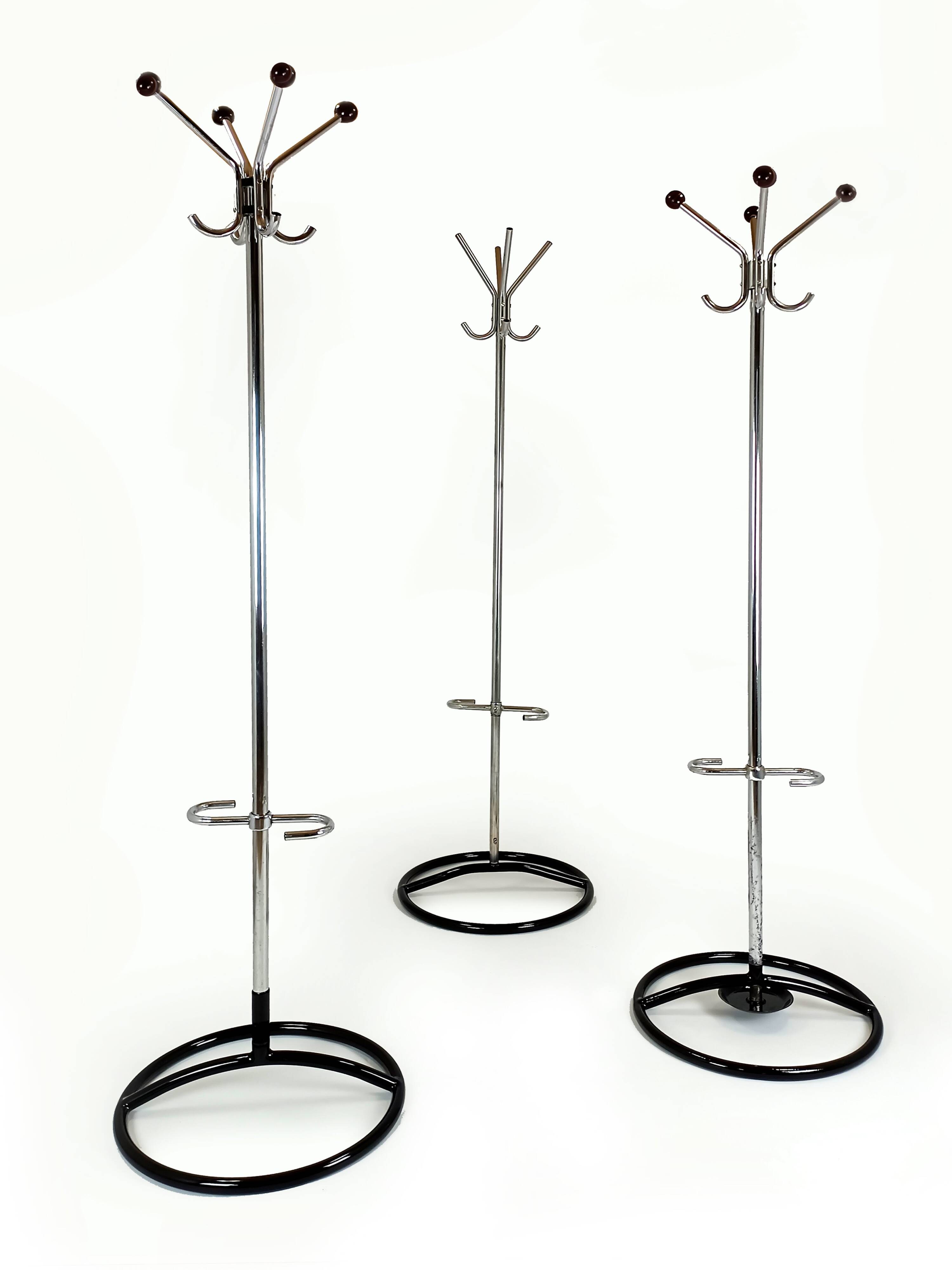 Bauhaus Chrome-Plated Coat Racks, 1930s, Set of 3