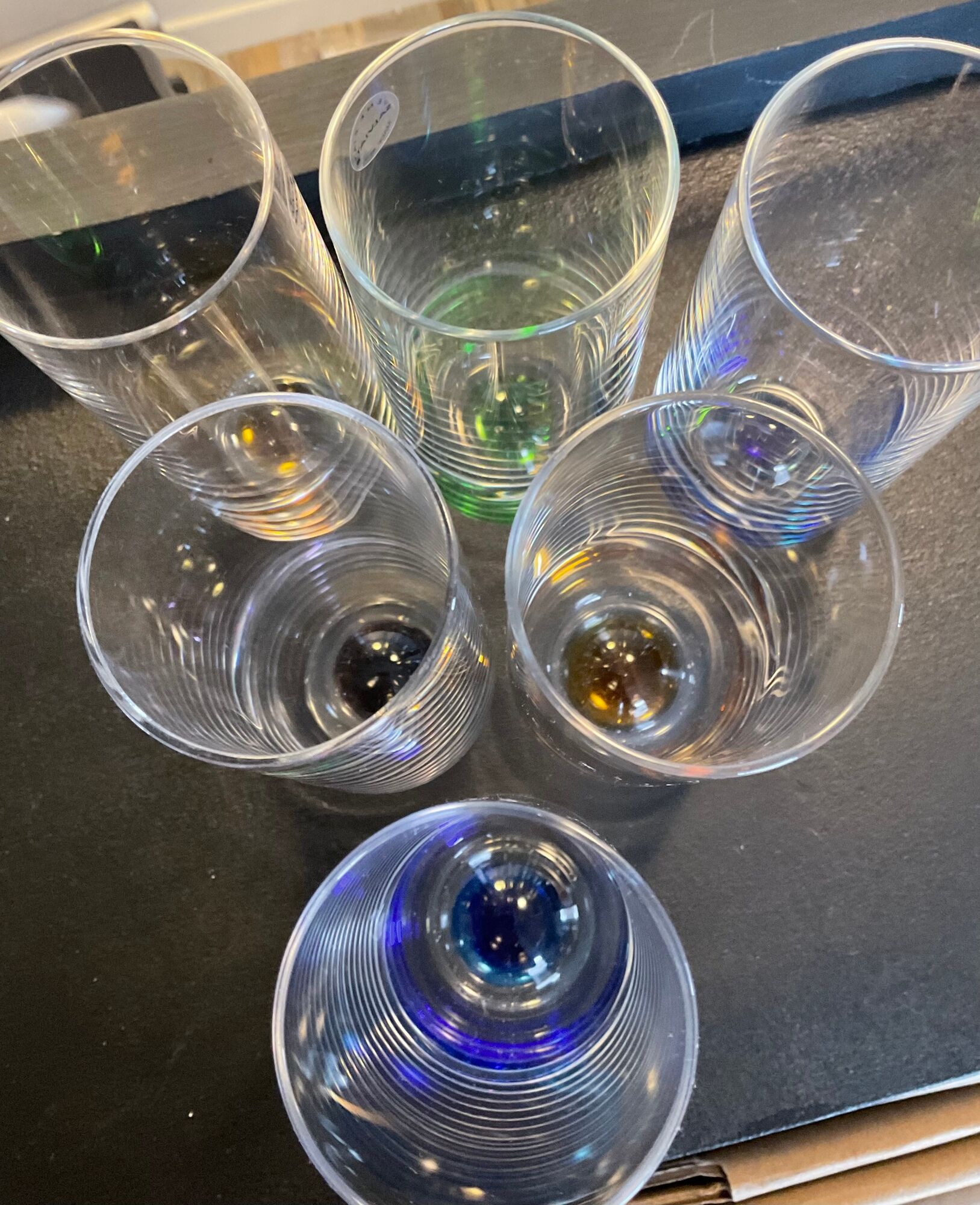 Series of 6 vintage glasses Murano Salviati years 60-70