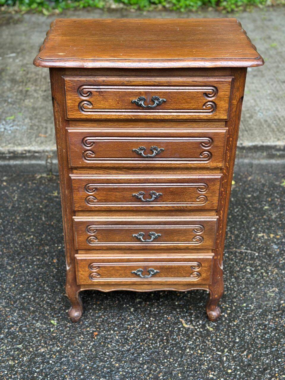 Vintage Louis XV oak commode from the 1930s.