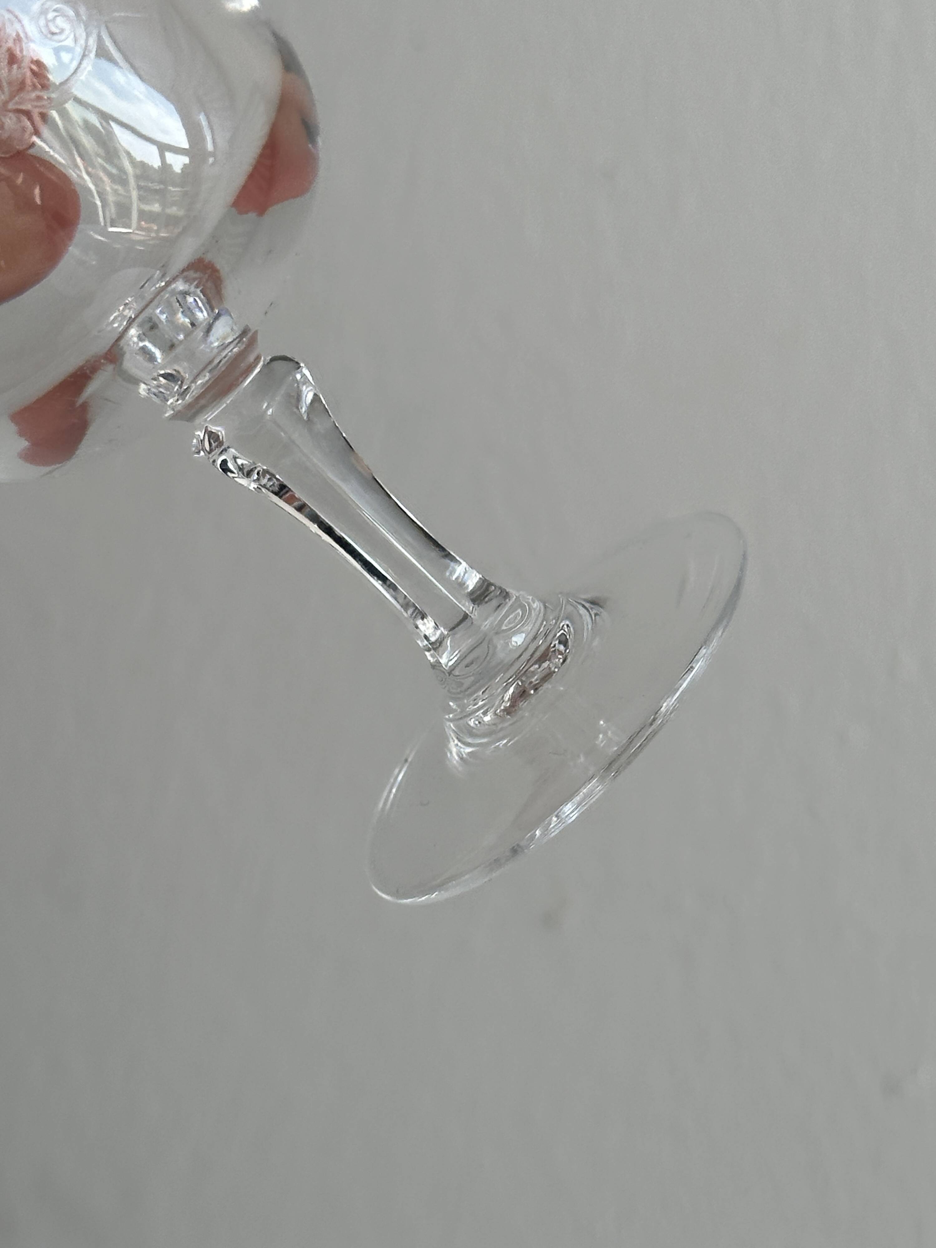 Set of 6 chiseled crystal liqueur glasses