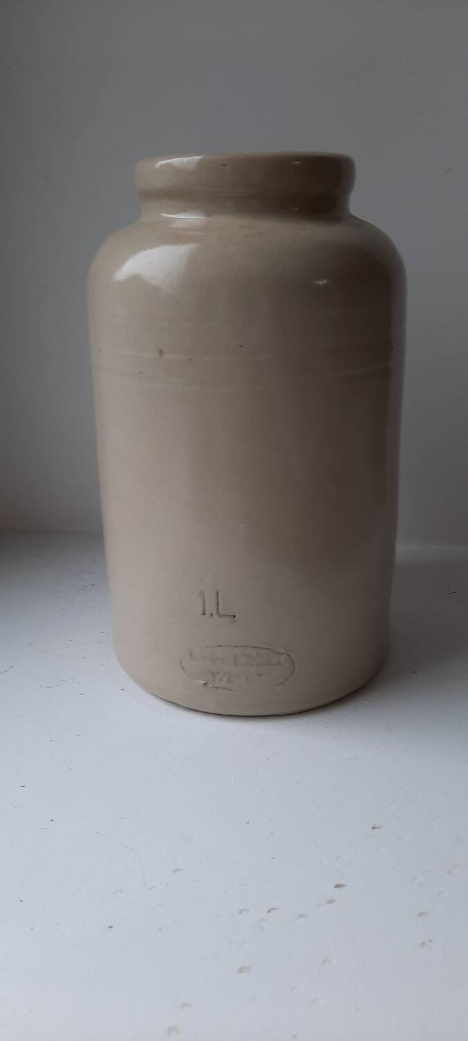 Bocquet Yvetot glazed stoneware mustard pot
