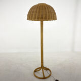 1980's Rattan Floor Lamp, Czechoslovakia