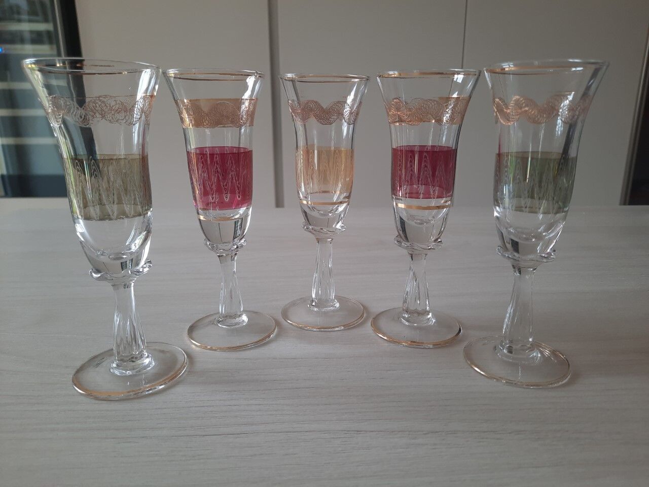 Antique shot glasses