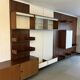Modular Wall System in Wood Veneer, White Laminate, Glass and