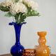 Blue mid-century vase with frills, Europe, 1960s