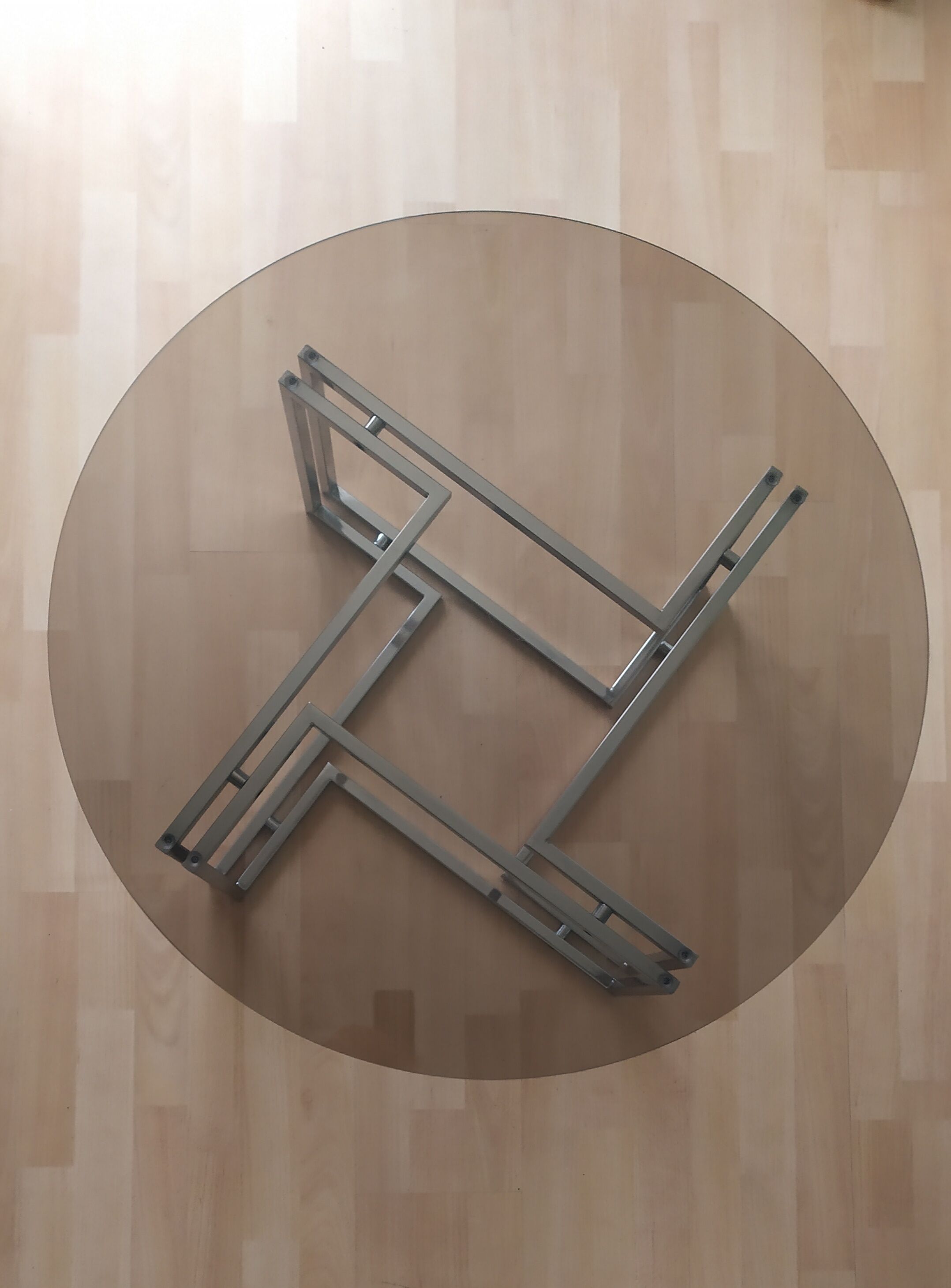 Chrome coffee table and smoked glass