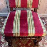 Suite de 6 chaises de style Louis XIII velours rayé