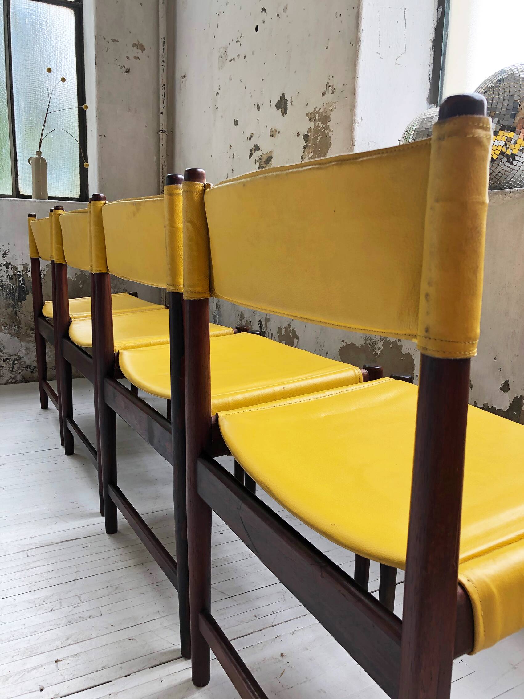 Rosewood leather chairs by Arne Vodder for Sibast