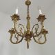 Elegant French Vintage Bronze 5-Light Art Nouveau Style Chandelier