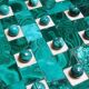 Octagonal solitaire in malachite and bakelite vintage 50s-60s