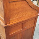 Old American desk in solid oak with S-shaped shutter