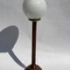 Antique large rattan and opaline bamboo table lamp 1930s-1950s