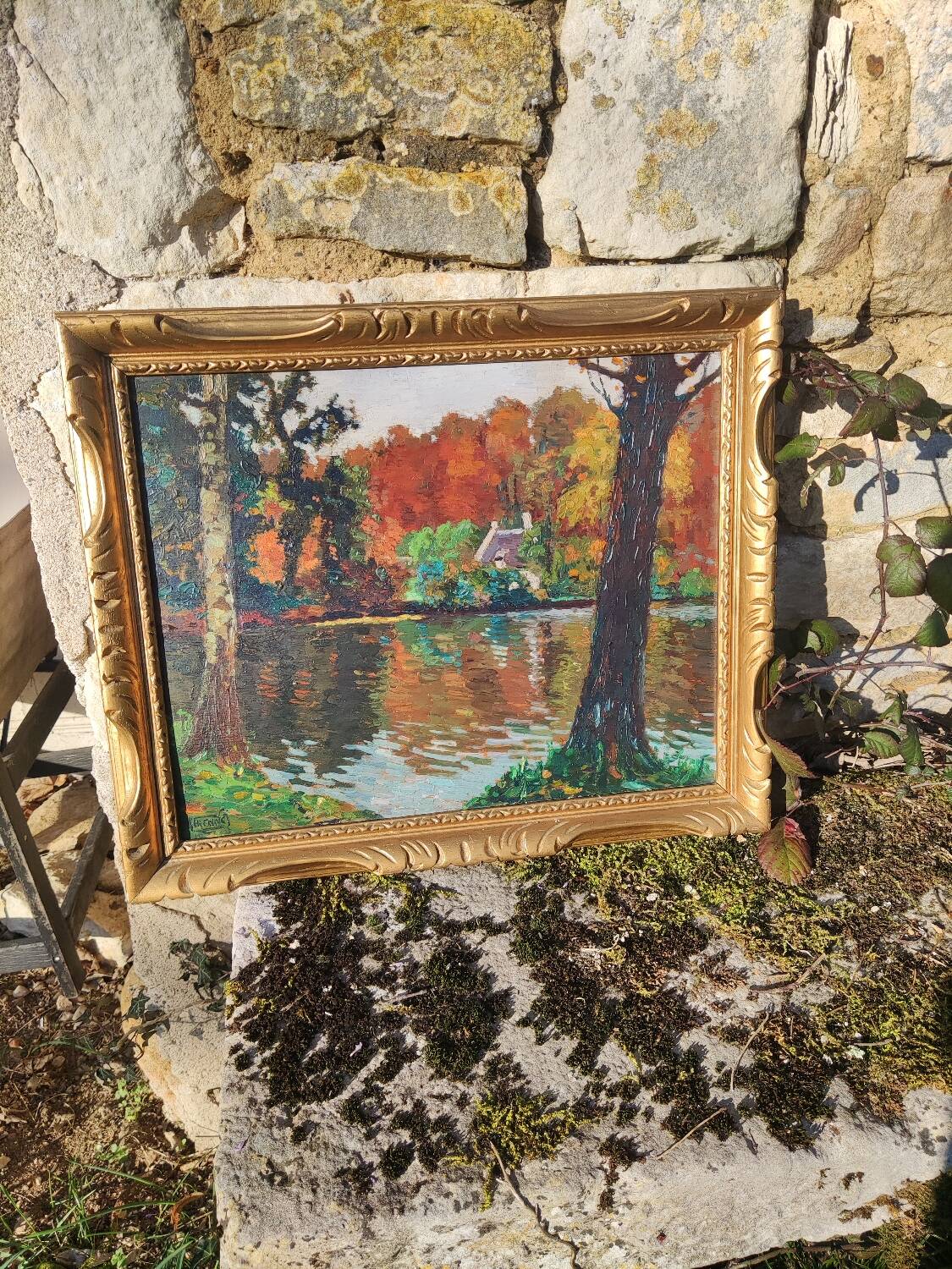 Oil painting on panel - signed Lucien Frennet - framed