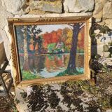 Peinture à l huile sur panneau - signée Lucien Frennet - encadrée