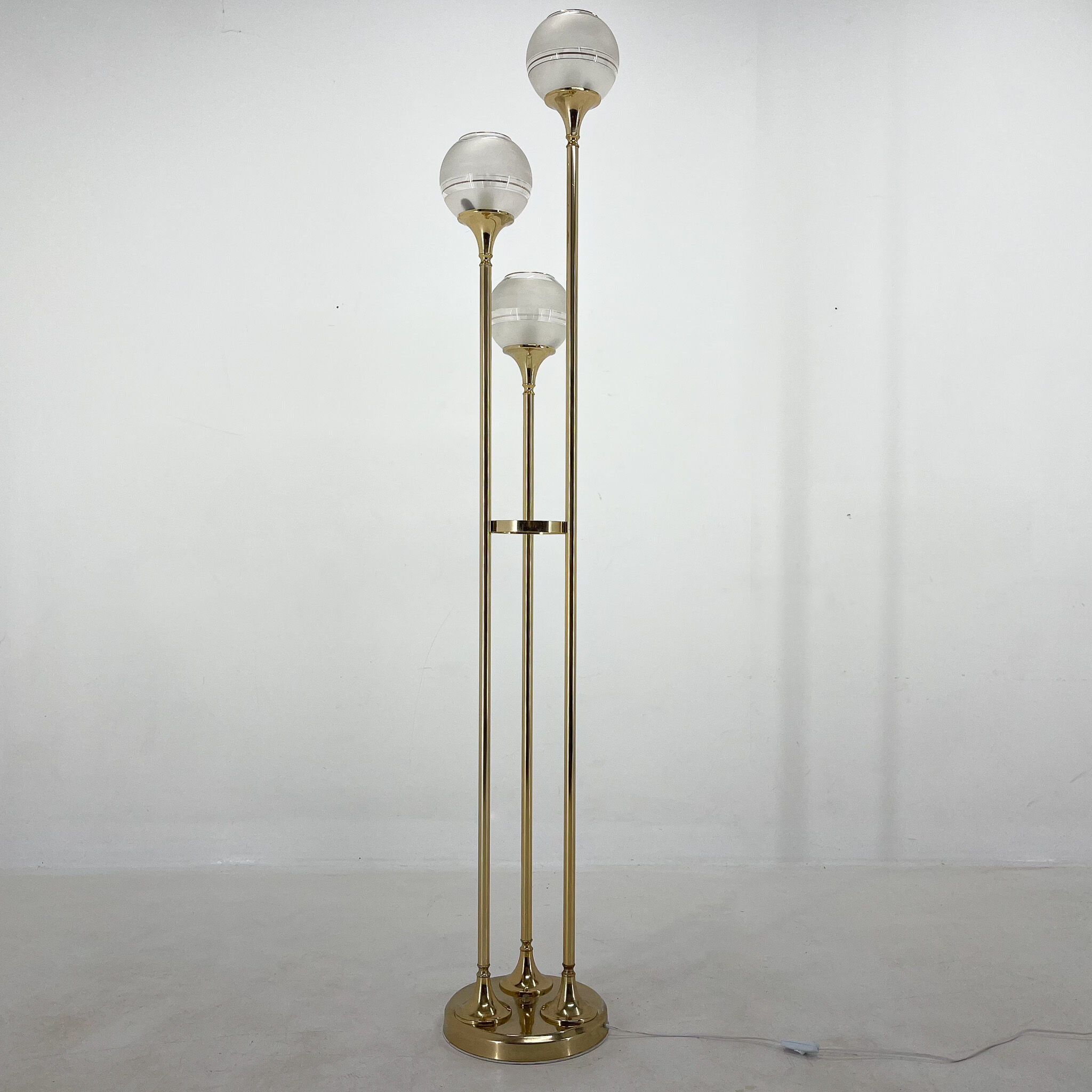 1970's italian metal & glass floor lamp
