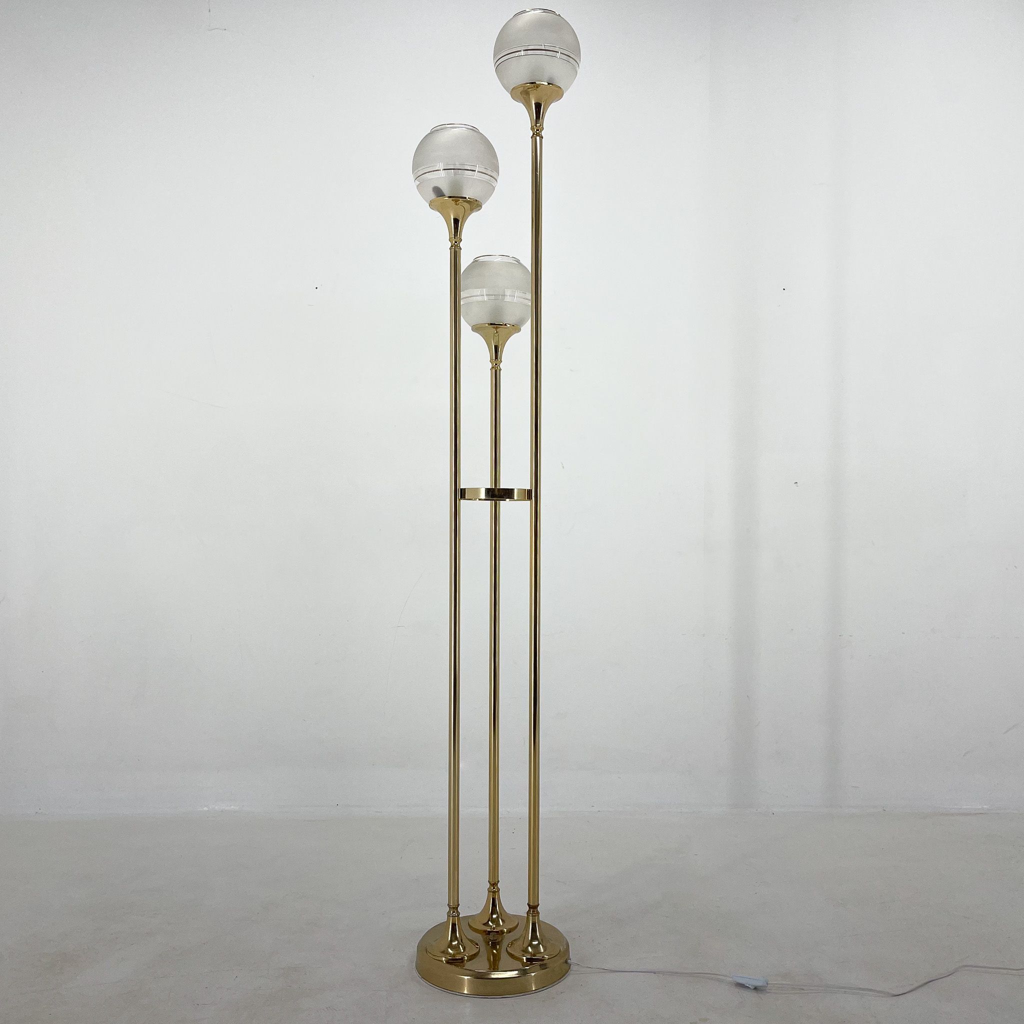 1970's italian metal & glass floor lamp