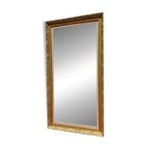 Wooden mirror and gold trim
