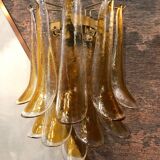 Pair of Murano smoked glass wall lights - cognac