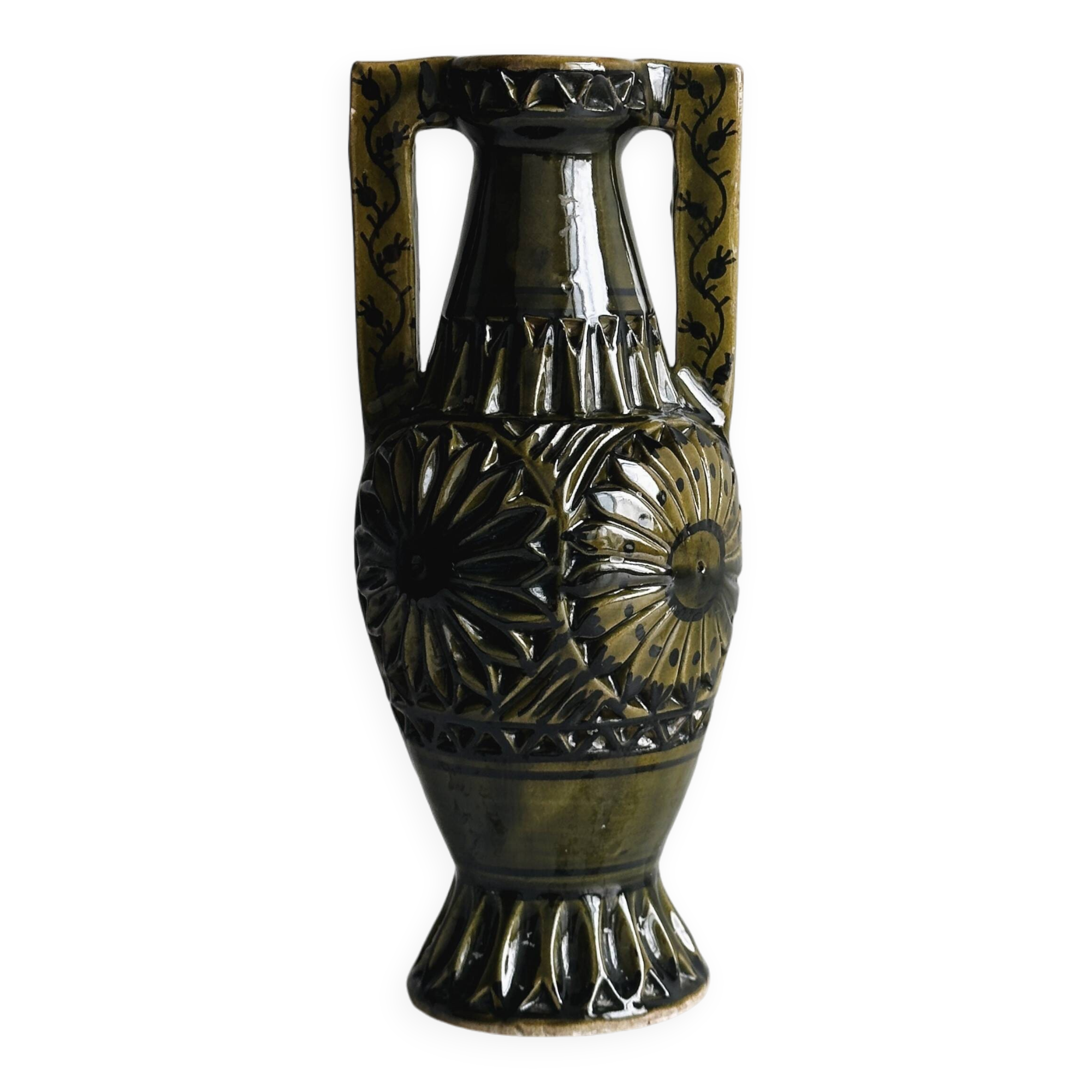 Small hand painted ceramic vase