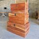3 nesting chests in solid acacia