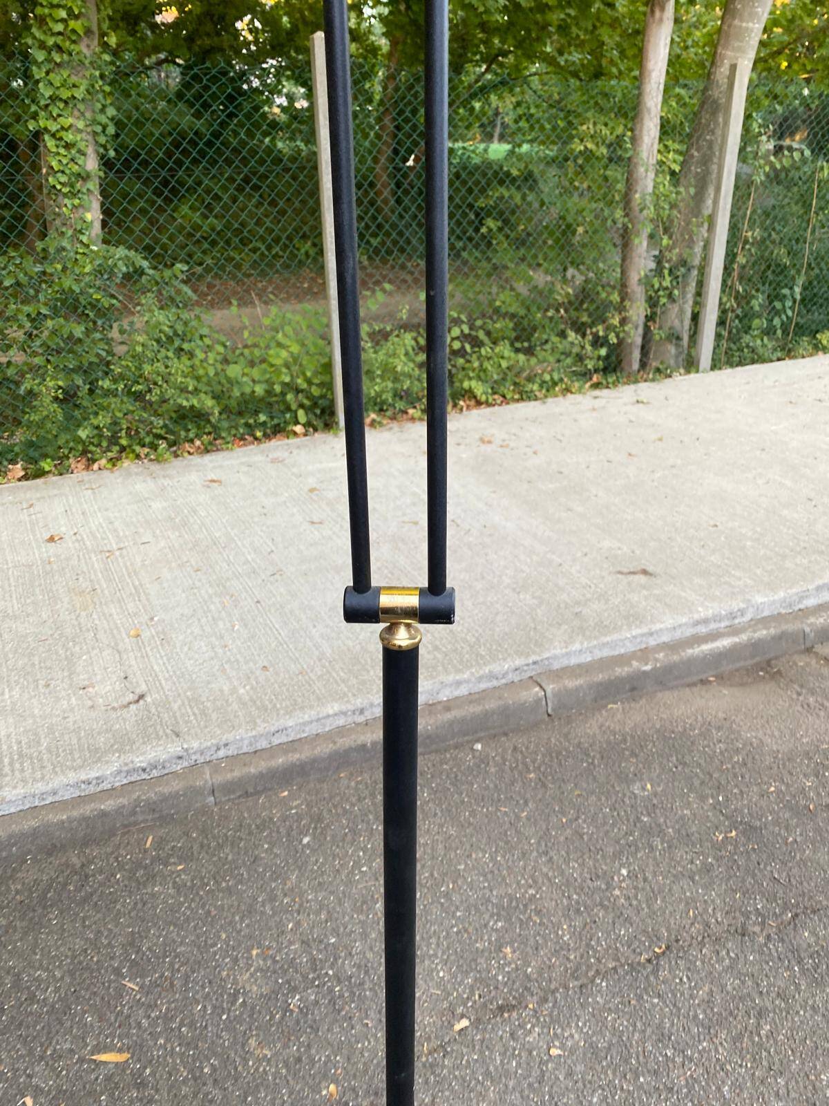 Italian vintage black & brass floor lamp — Articulated with Relco dimmer 19
