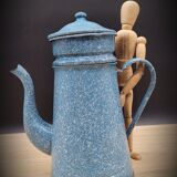 Enamelled marble blue coffee maker