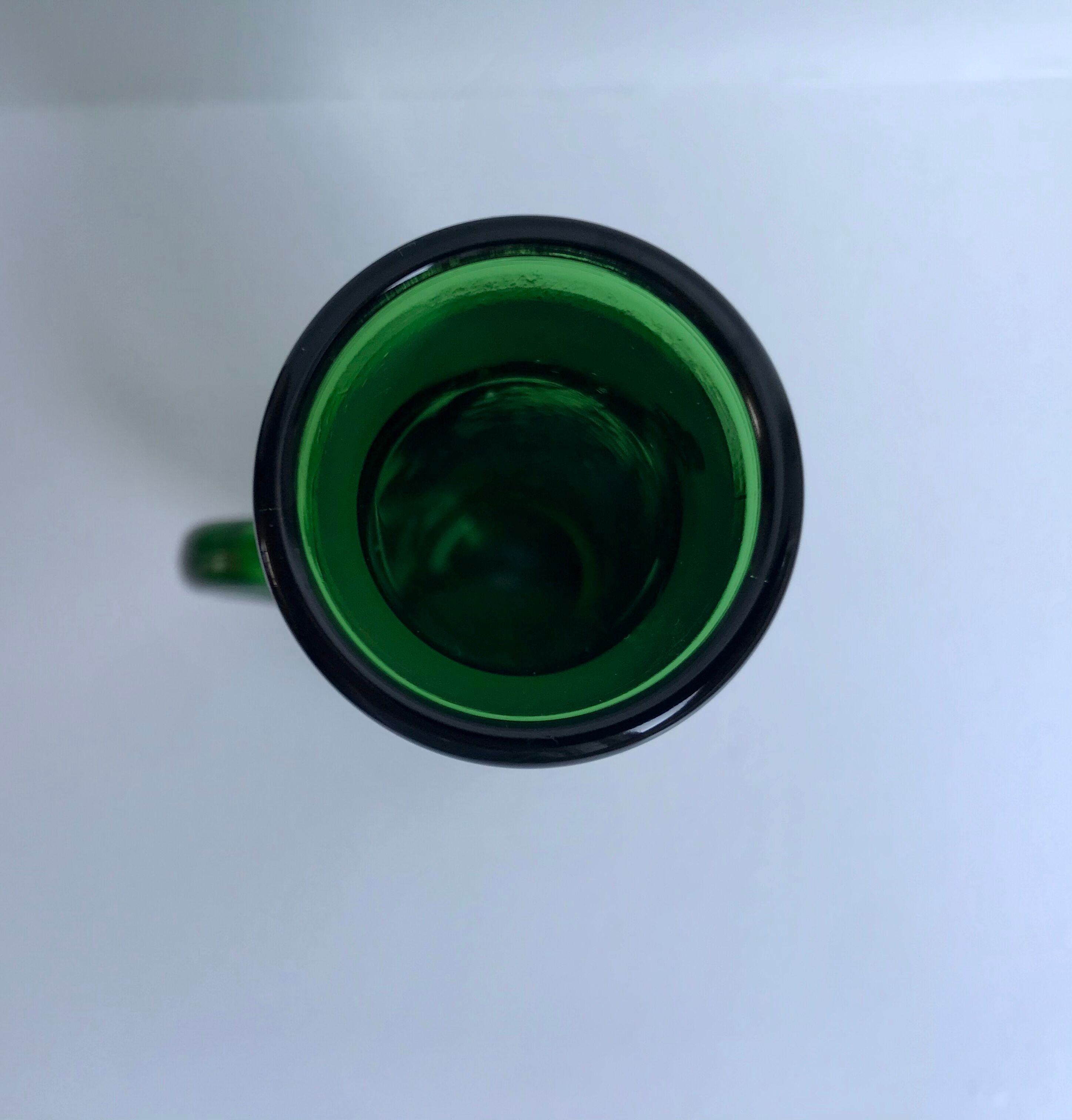Green glass candle holder 70s
