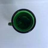 Green glass candle holder 70s