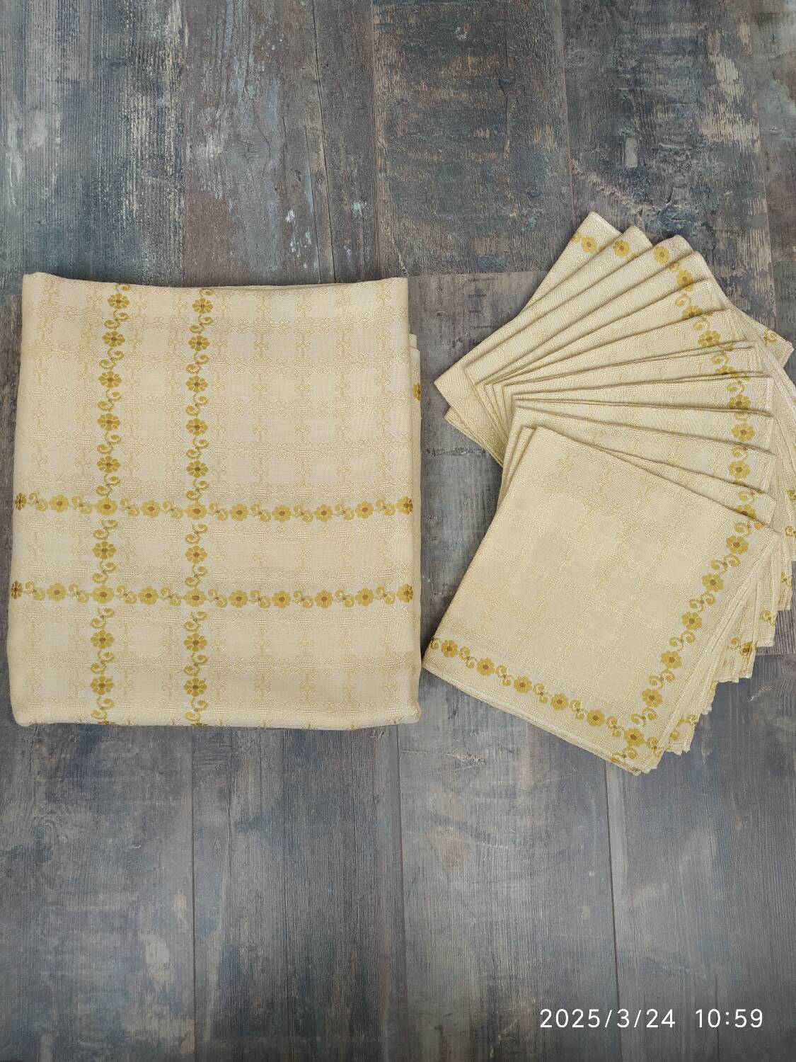 Nappe et serviettes vintage