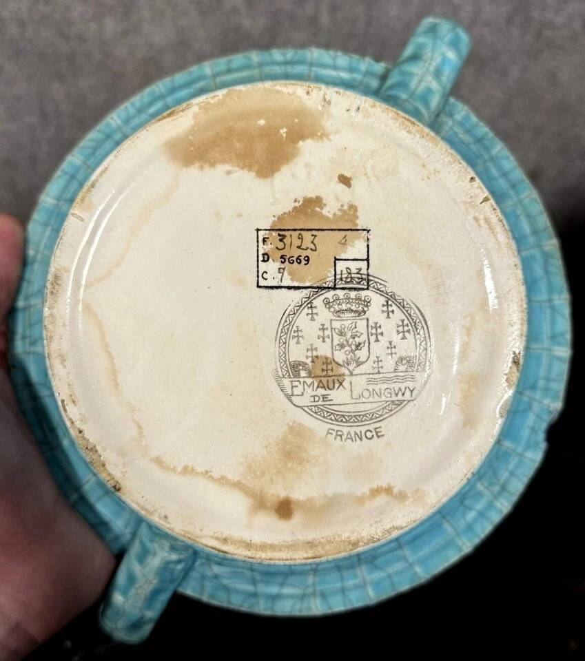 Longwy: Important bowl or empty pocket in polychrome cloisonné enamels