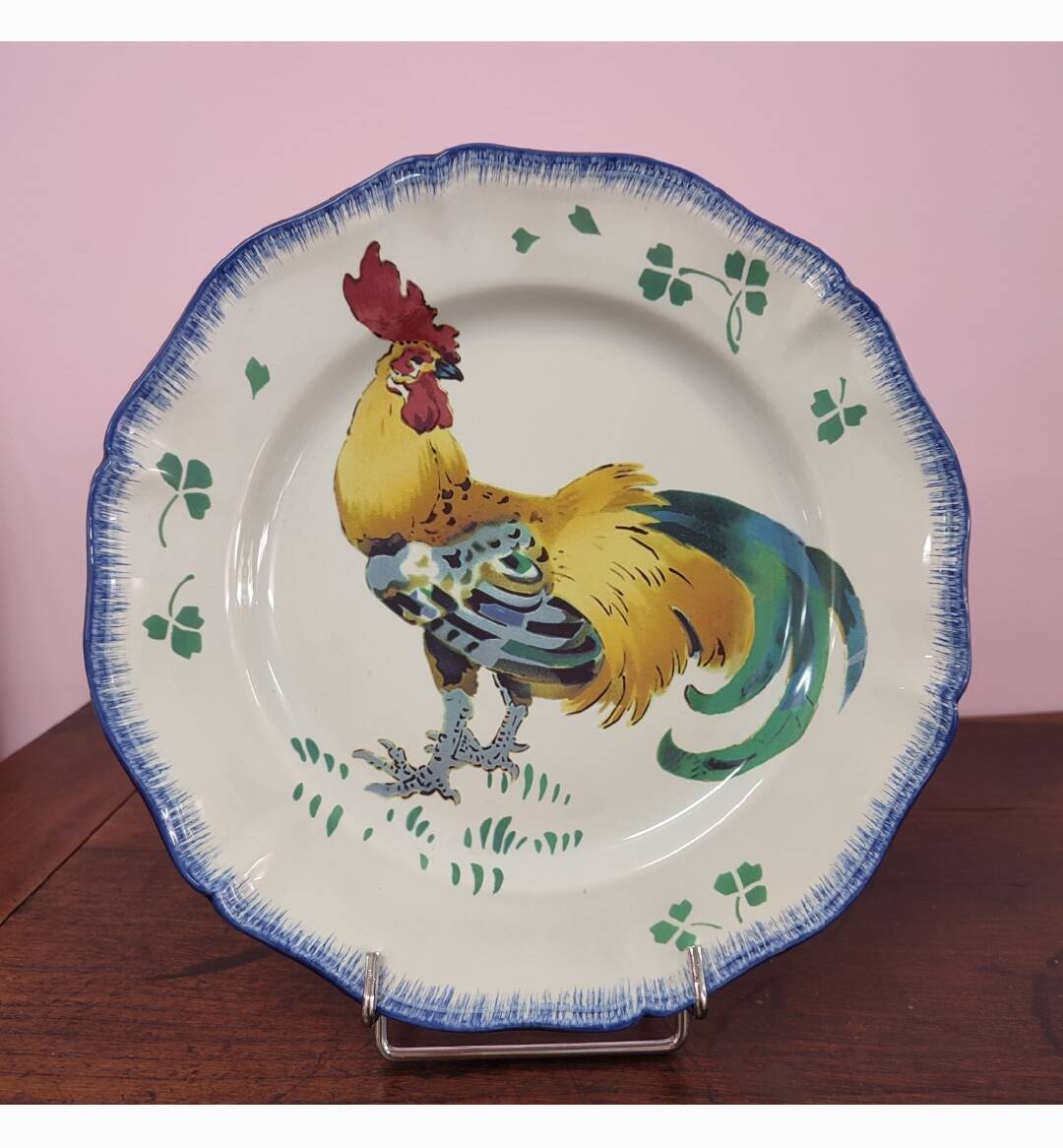Assiette plate / Coq KG Luneville