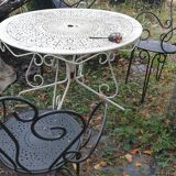 3 fauteuils de jardin fer forgé ouvragé