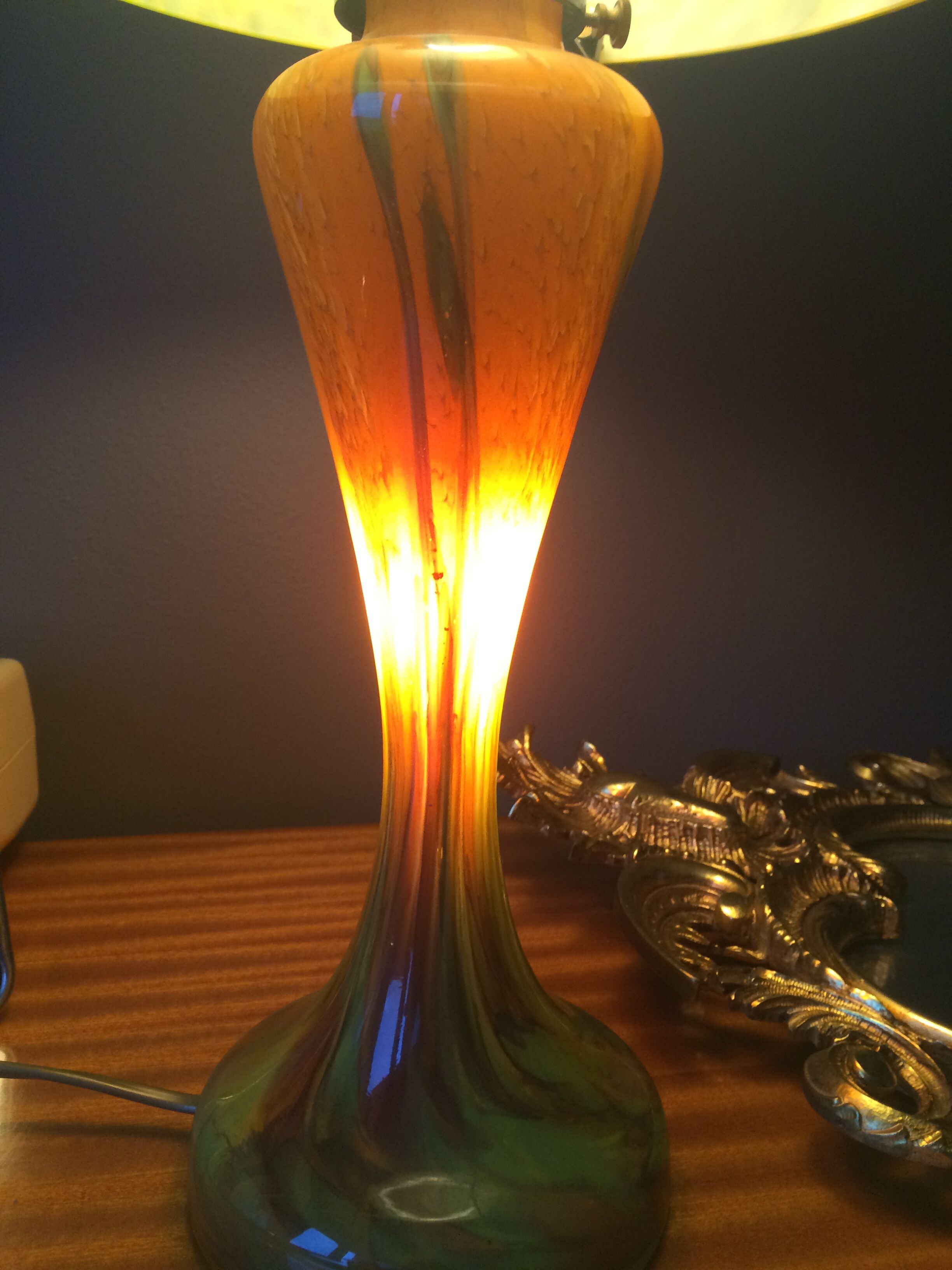 Odeon model mushroom lamp, La Rochère Glassworks France