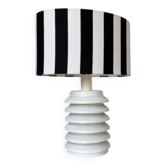 White lacquered metal table lamp from the 60s