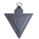 Triangular mirror in silver metal and pearls, 80s