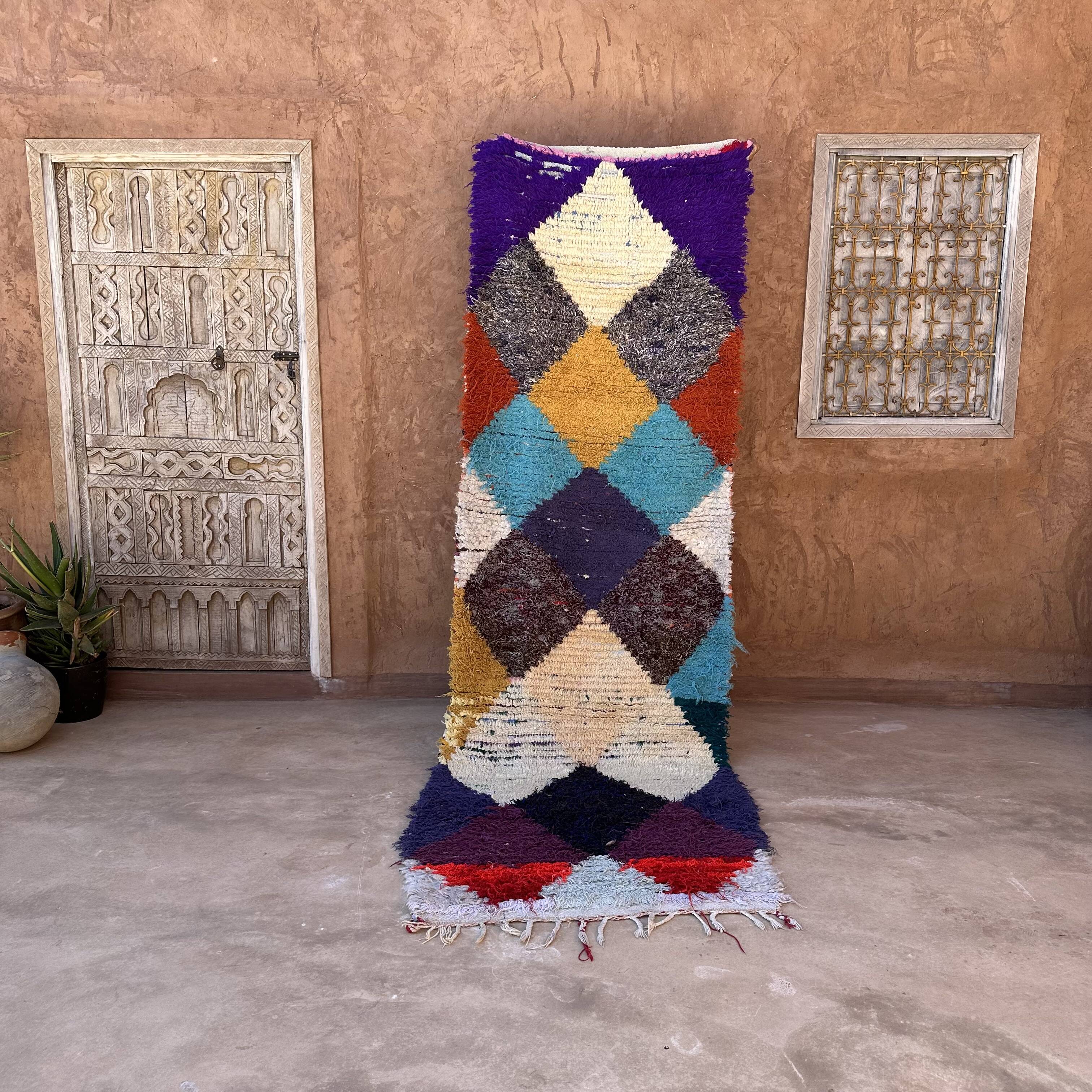 Tapis Marocain Azilal coloré - 98 x 292 cm