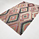 Turkish Nomadic Design Kilim Rug, Oushak Area Rugs 6x8, 170x255 Cm