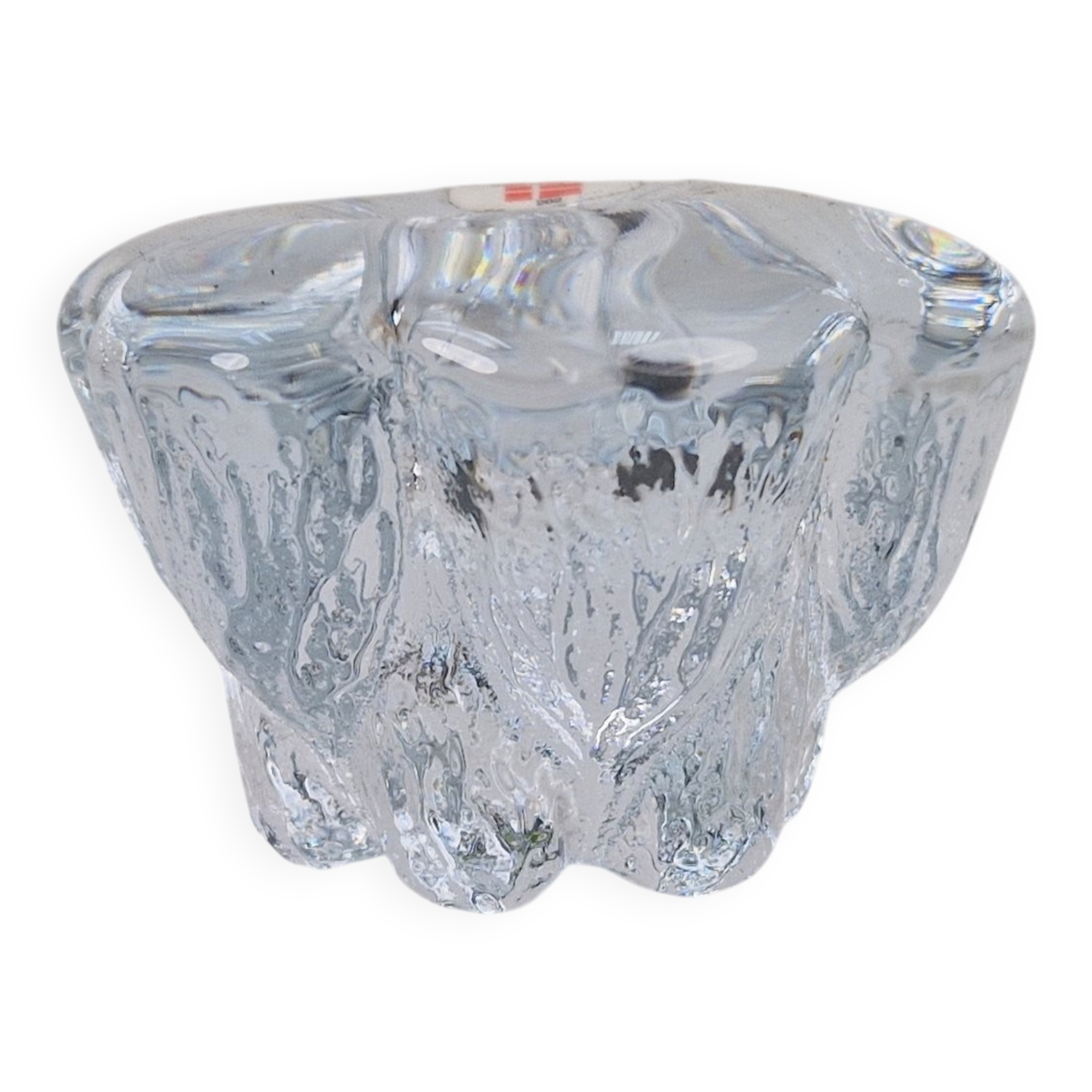 Vintage Isblomst Glass Candlestick by Sidse Werner for Holmegaard, 1970s