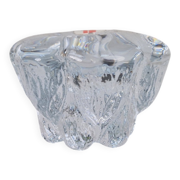 Bougeoir en verre Isblomst vintage par Sidse Werner pour Holmegaard, années 1970